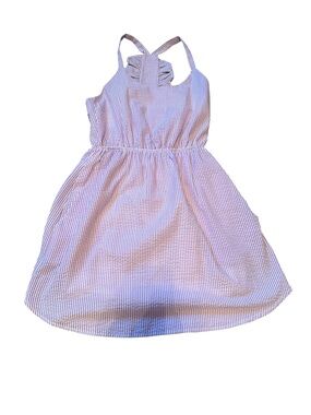 Peach Love California Pink Seersucker Sundress with Strappy Back